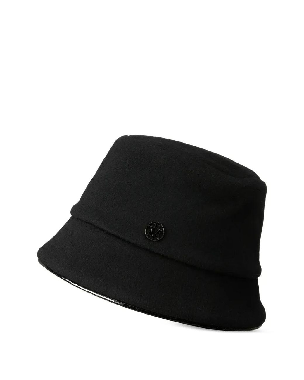 Maison Michel Black Souna Logo-Plaque Bucket Hat