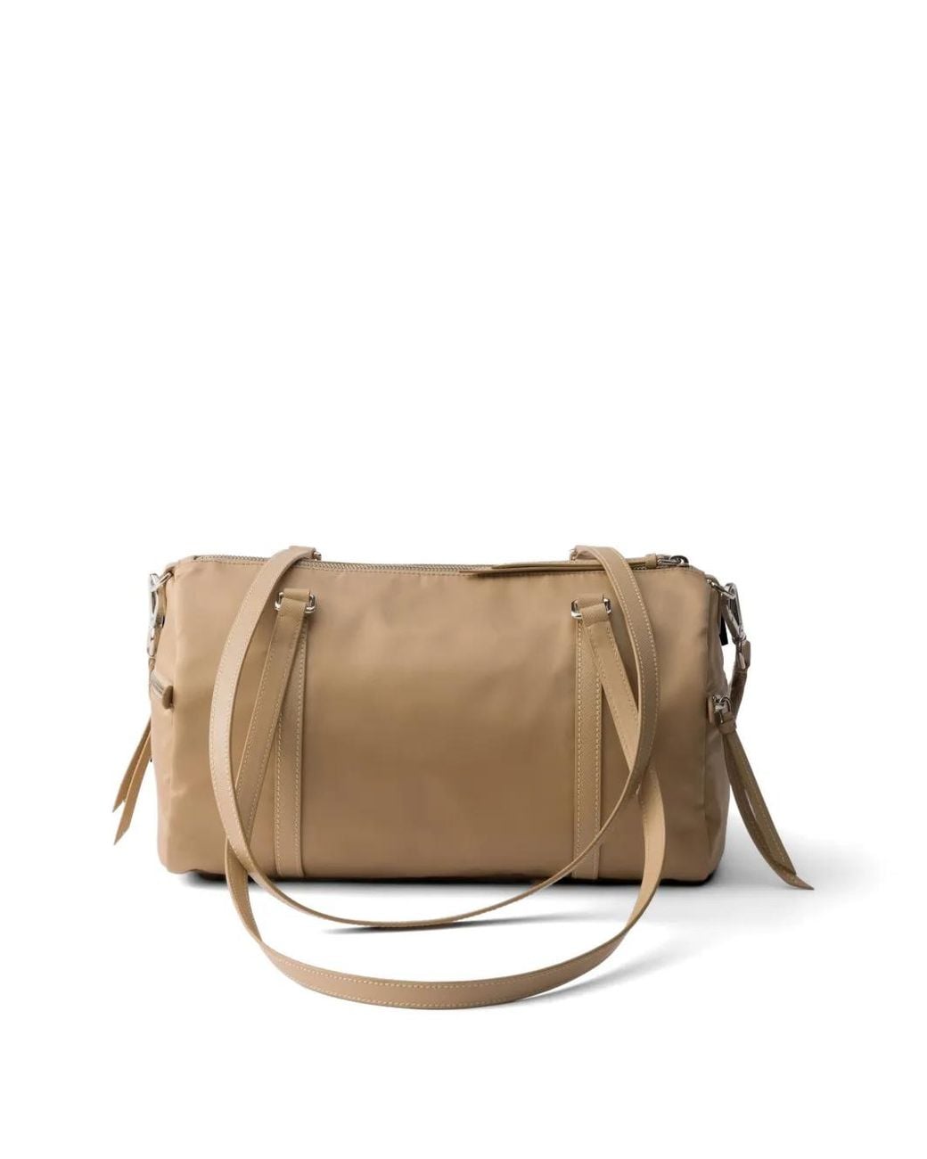 Prada Natural Large Re-Nylon And Saffiano Leather Duffel Bag