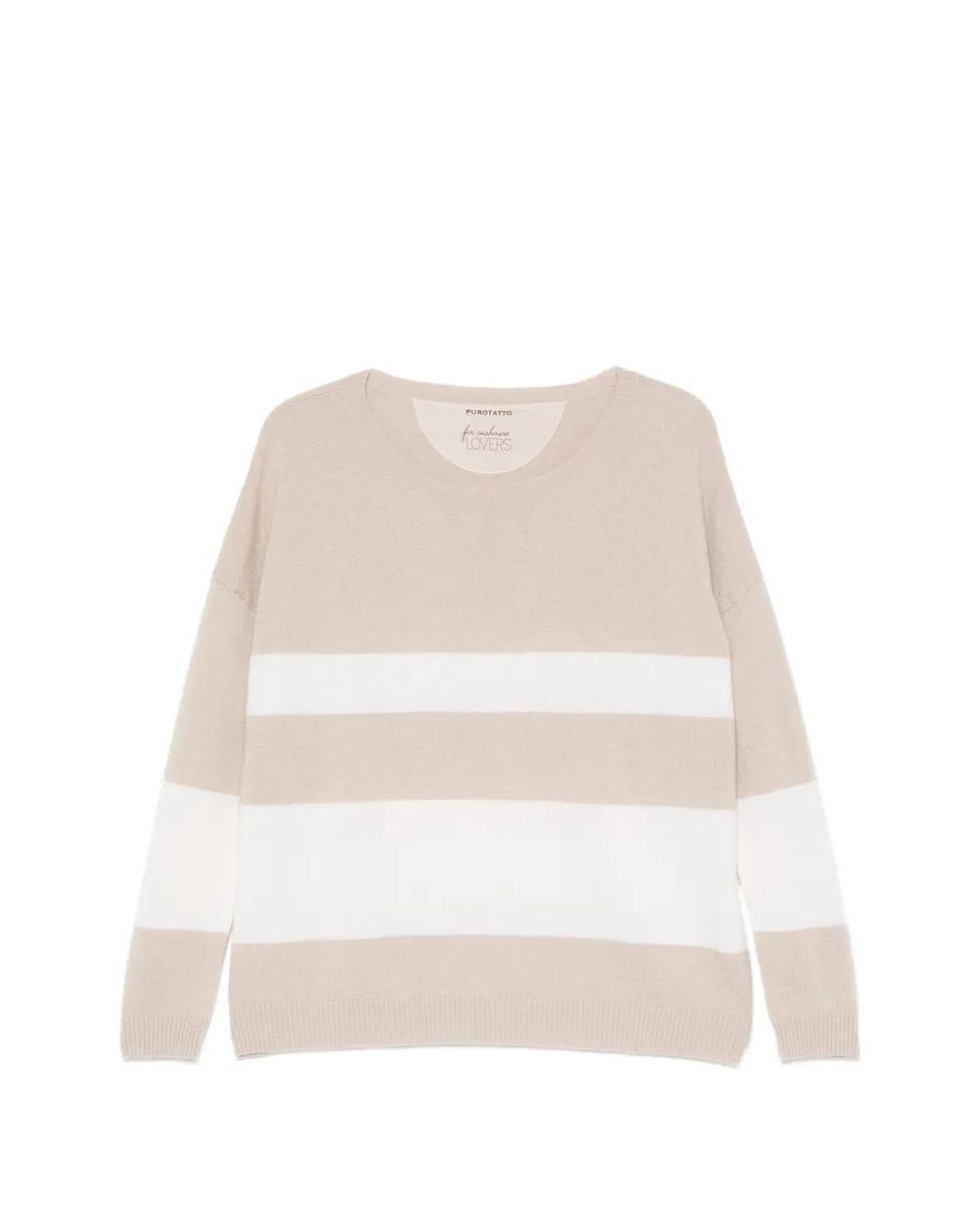 Purotatto Natural Horizontal-Stripe Sweater