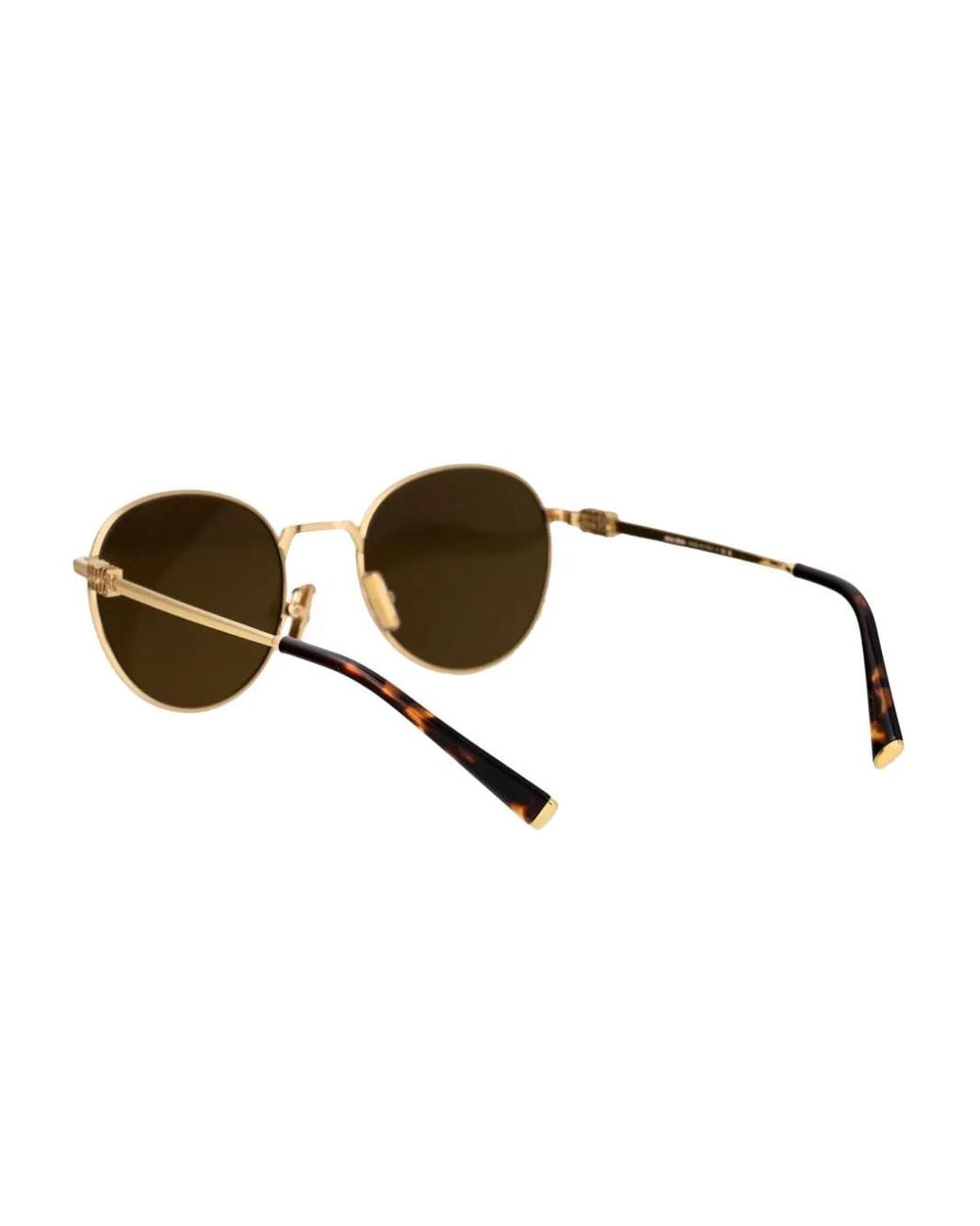 Miu Miu Brown Round-Frame Sunglasses