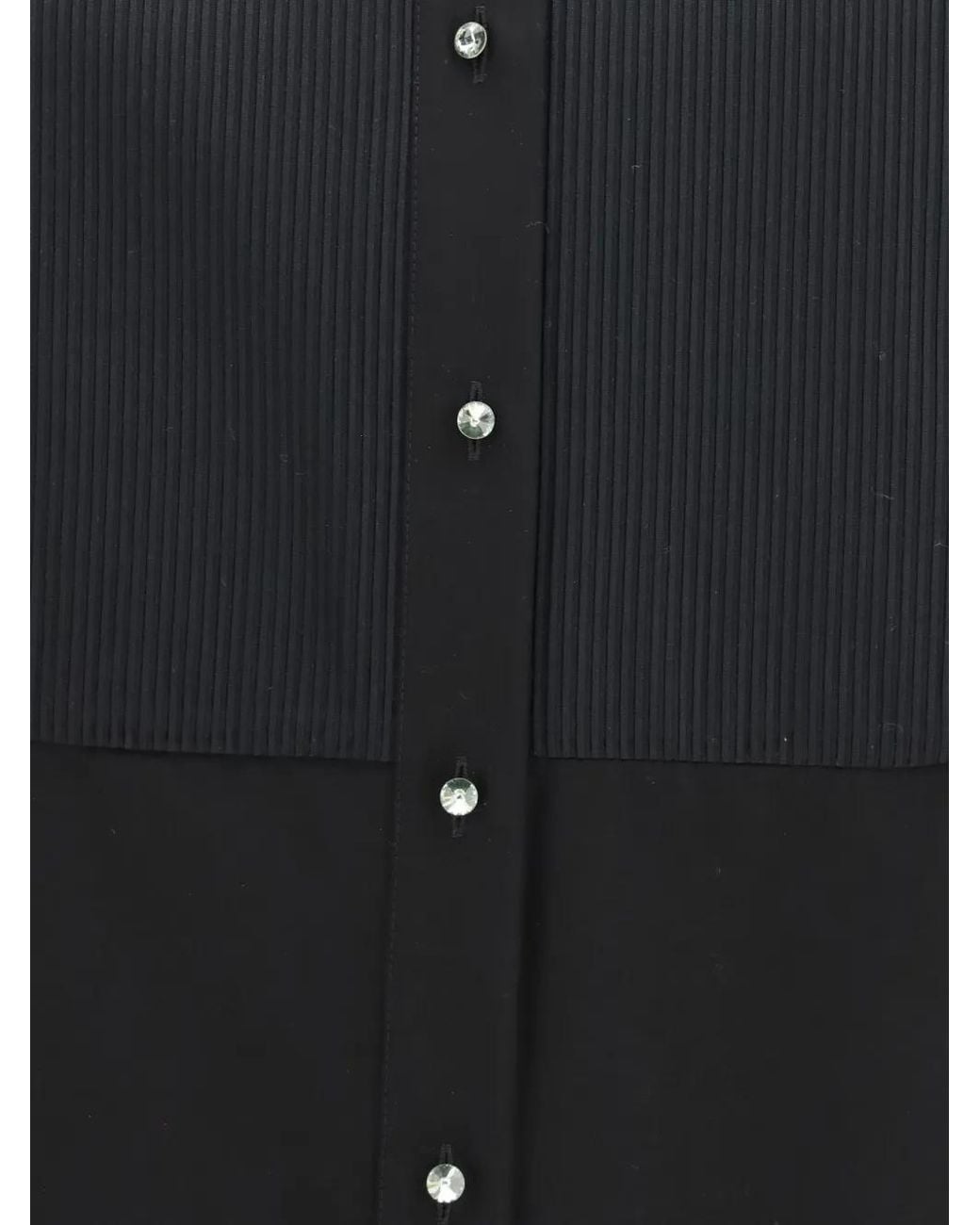 Sara Roka Black Sibella Pleated-Bib Shirt