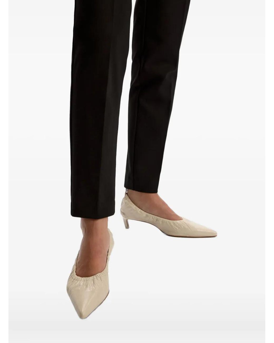 12 STOREEZ Natural 40Mm Crinkled-Leather Pumps
