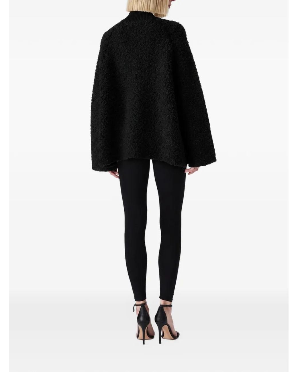 Vera Wang Black Bouclé Zip-Up Jacket
