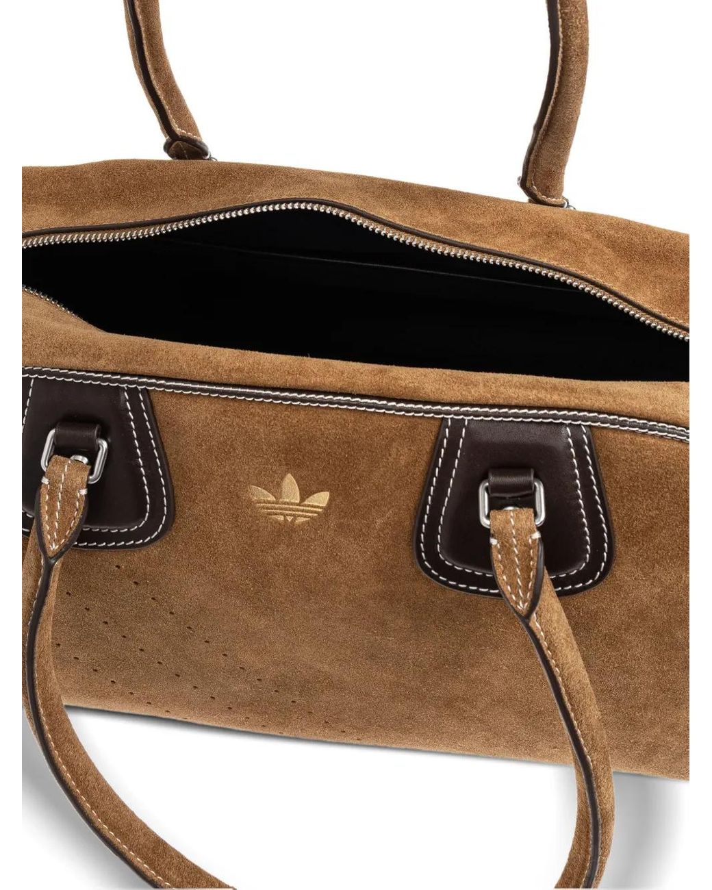 adidas Wales Bonner Perforated Suede Handbag in Brown | Lyst