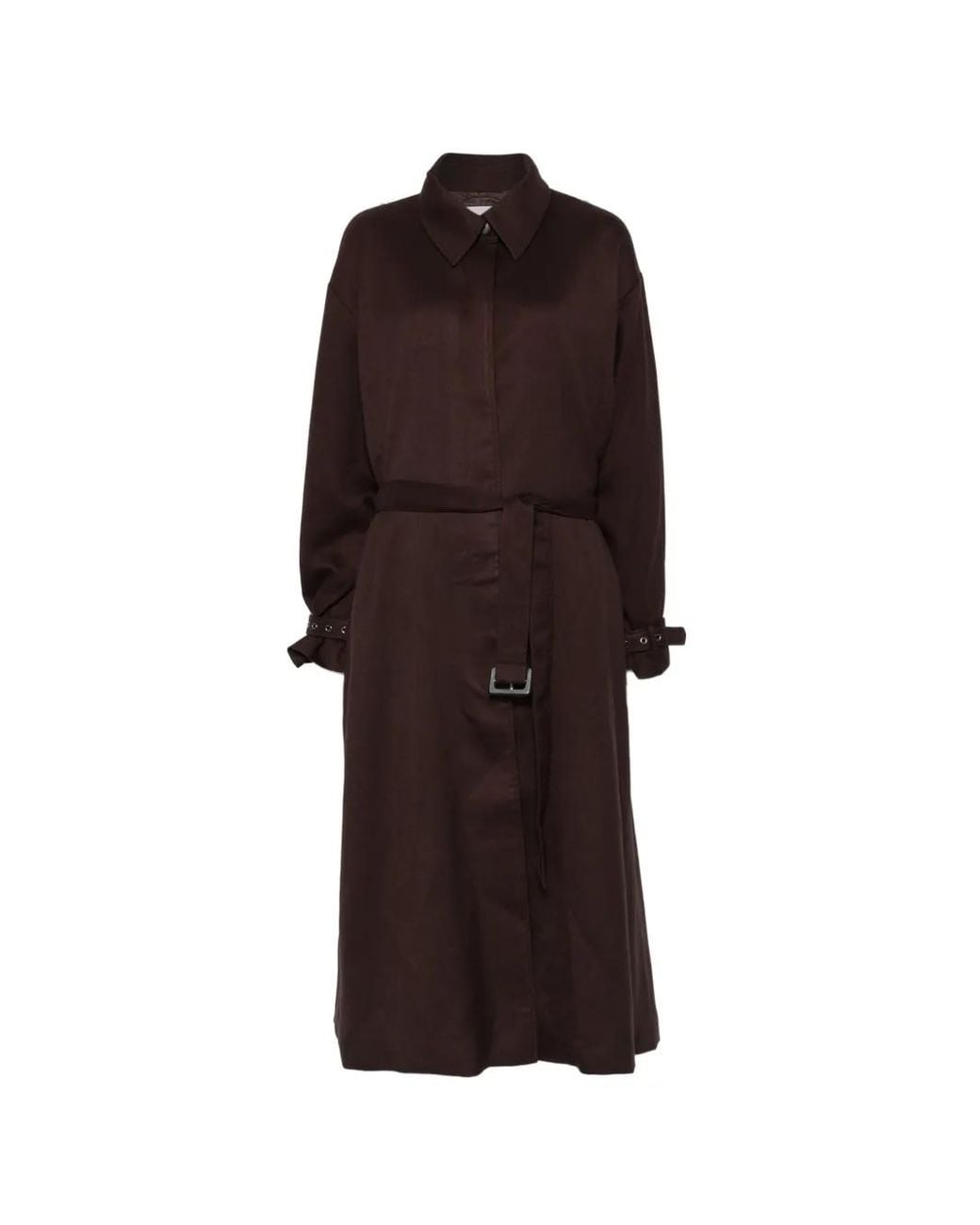LA PISCINE Red Belted Oversized-Collar Jacket