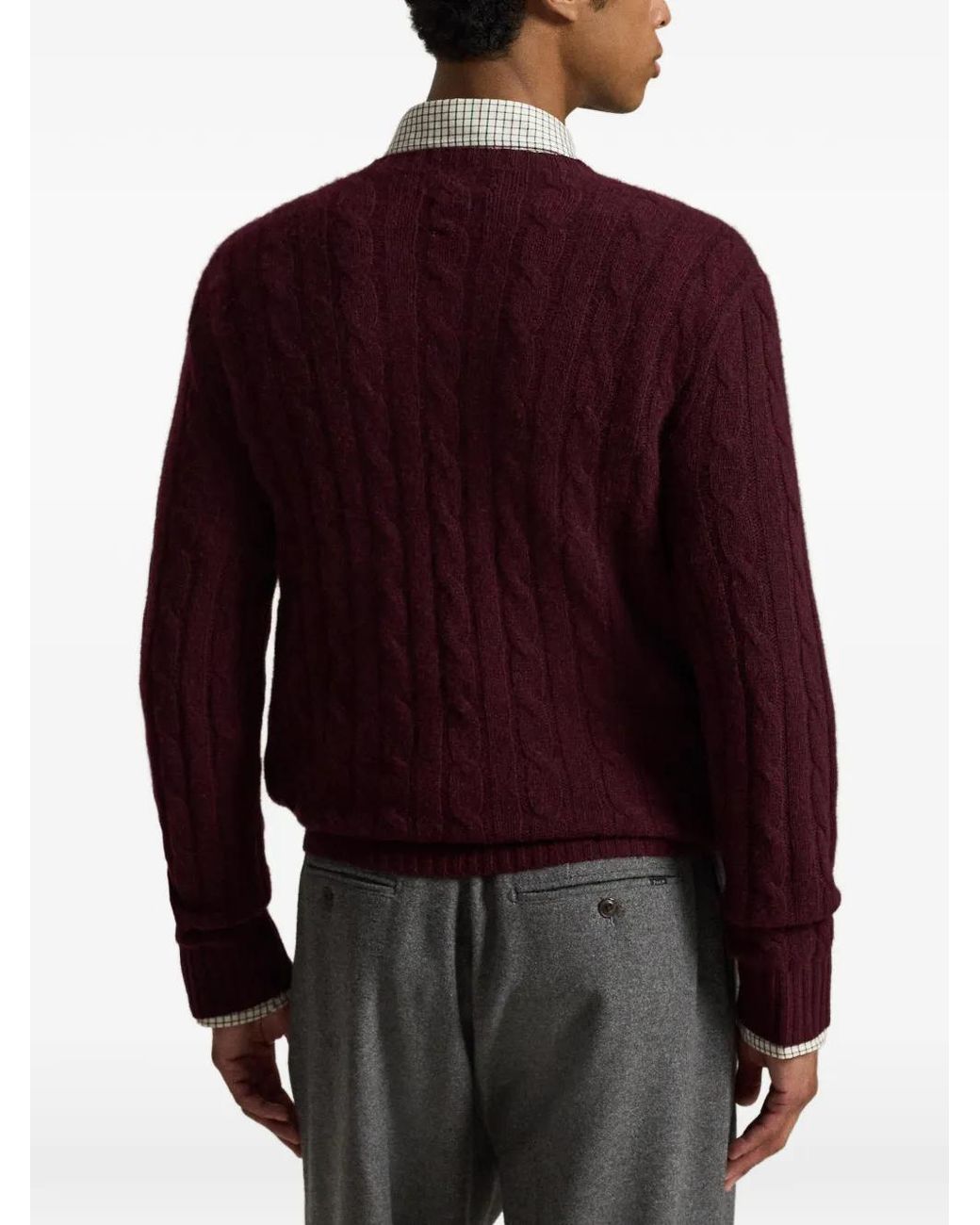 Polo Ralph Lauren Purple Cable-Knit Cashmere Sweater for men