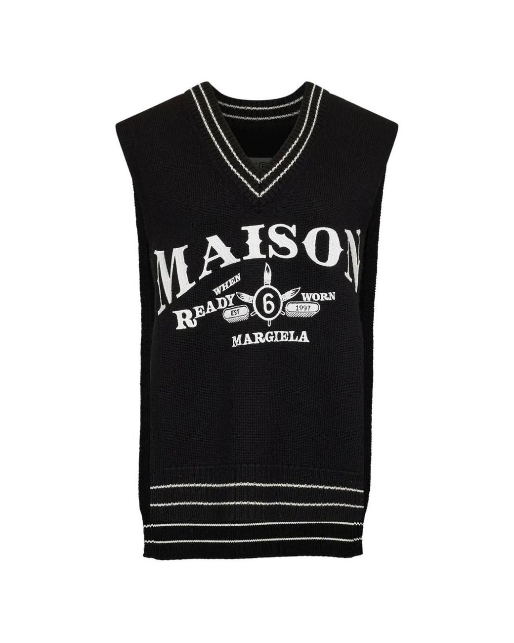 MM6 by Maison Margiela Black Wool Sweater Vest