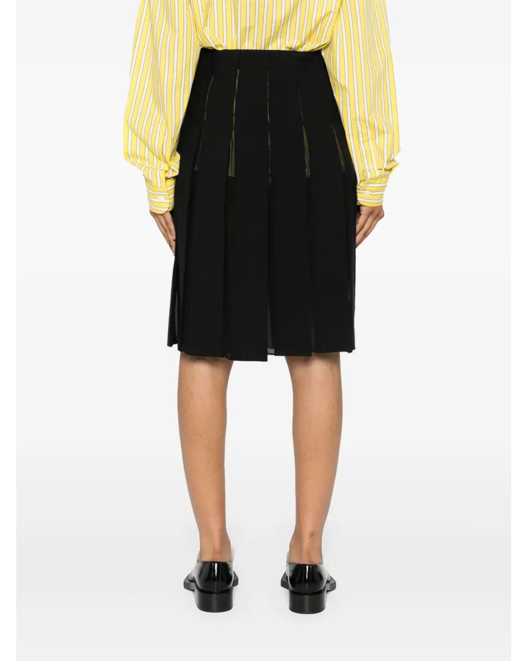 Marni Black Pleated Midi Skirt