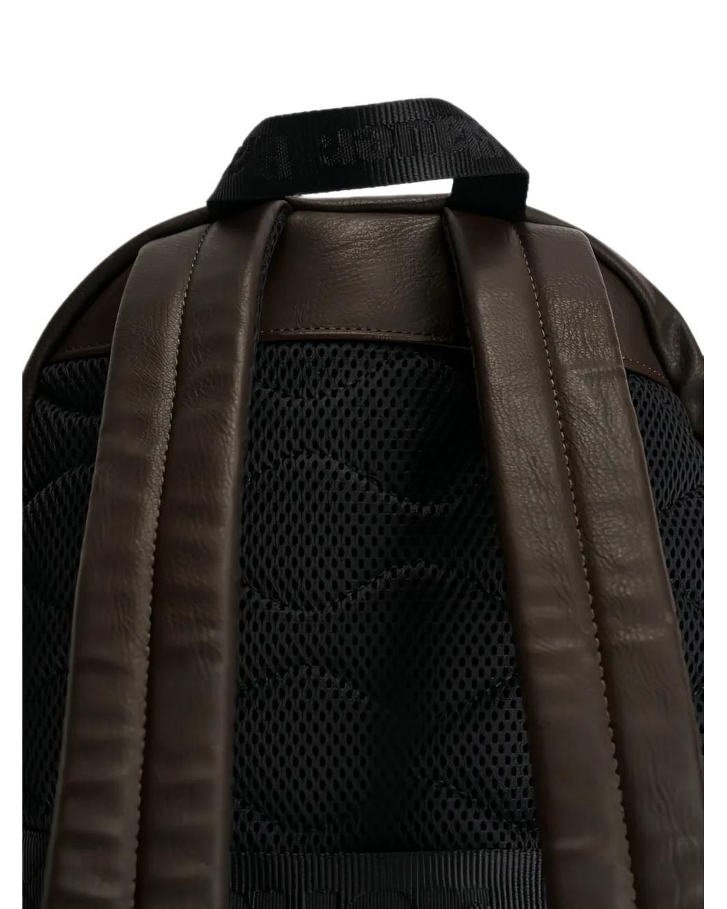 Blauer Black Logo-Embossed Front-Zip Backpack for men