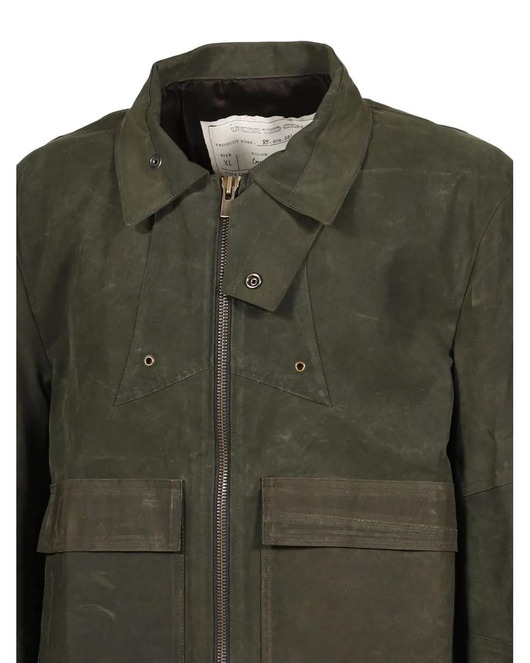 UNDER THE SIGN Green Phantom Patchwork Gloved Jacket for men