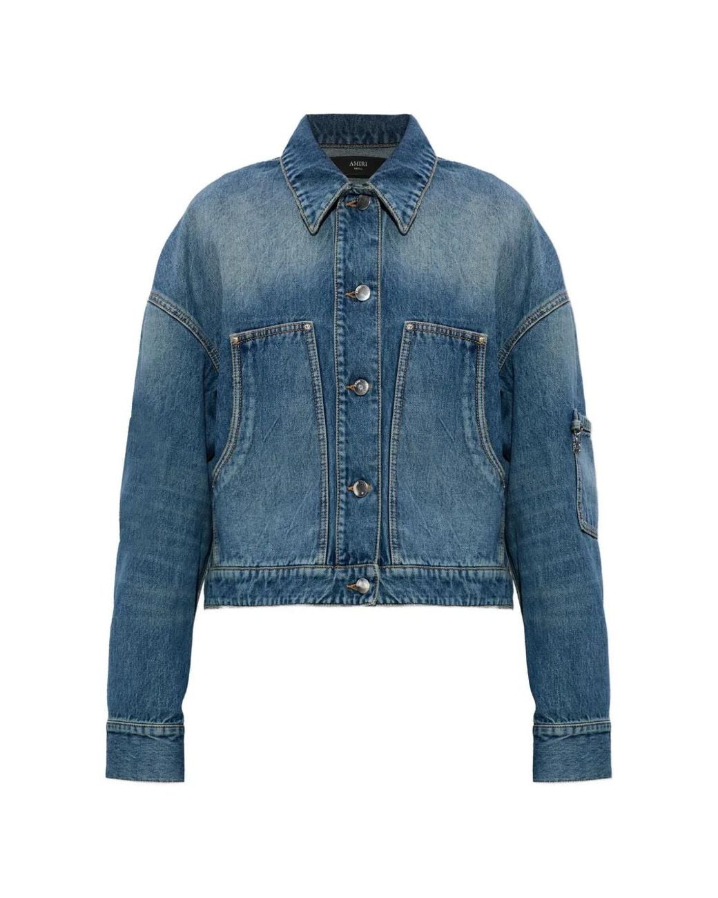 Amiri Blue Logo-Charm Denim Jacket