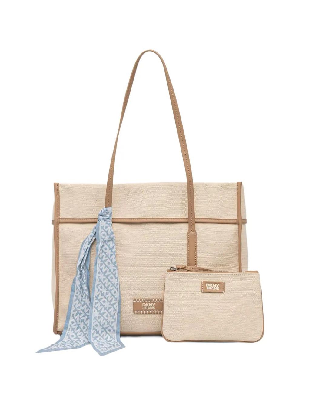 DKNY Natural Dallas Tote Bag Mit Logo-Patch