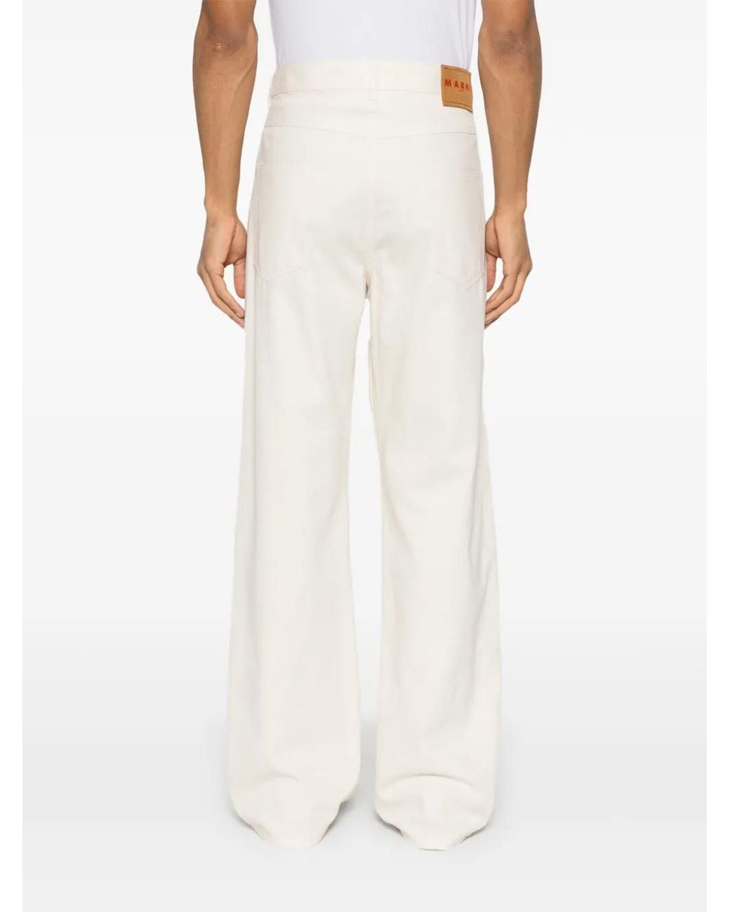 Marni White Mélange-Effect Jeans for men