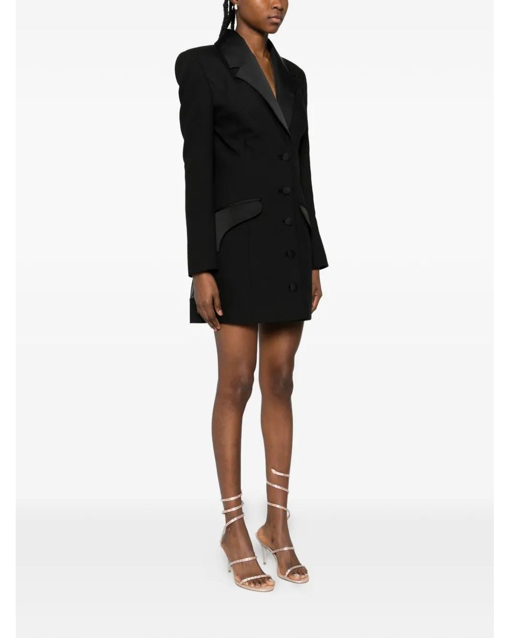 MITILIANE COUTURE Black Robe Courte À Rose Brodée