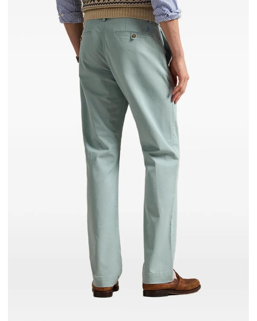 Polo Ralph Lauren Blue Embroidered-Logo Trousers for men