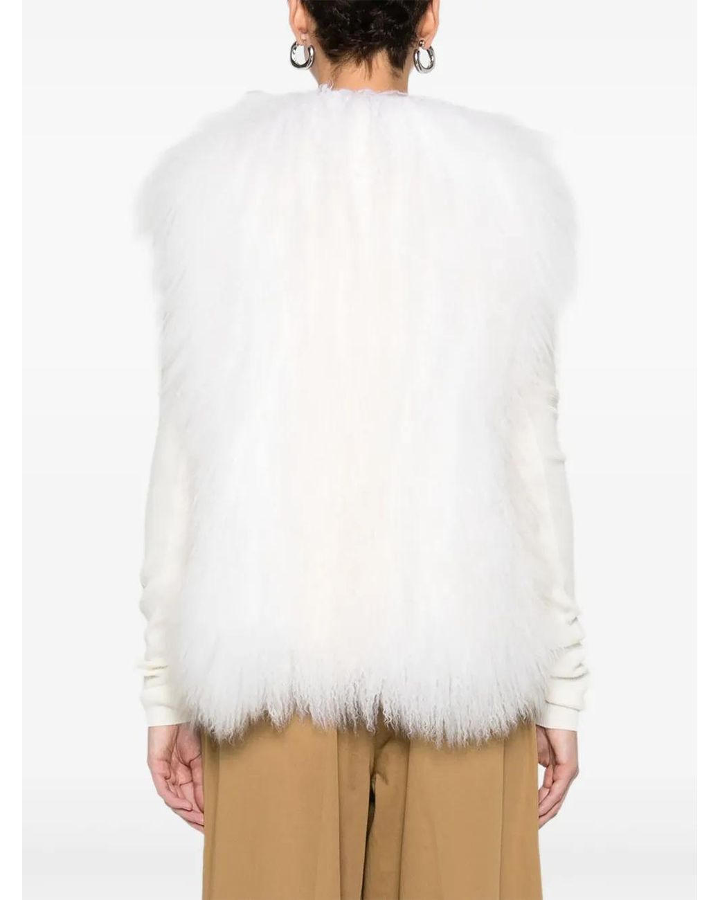 P.A.R.O.S.H. White Lamb-Fur Gilet