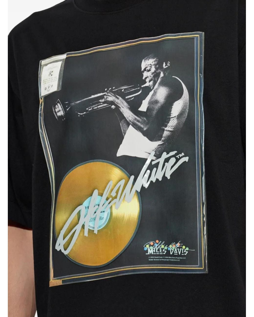 Off-White c/o Virgil Abloh Black T-Shirt Miles Davis Imprimé for men