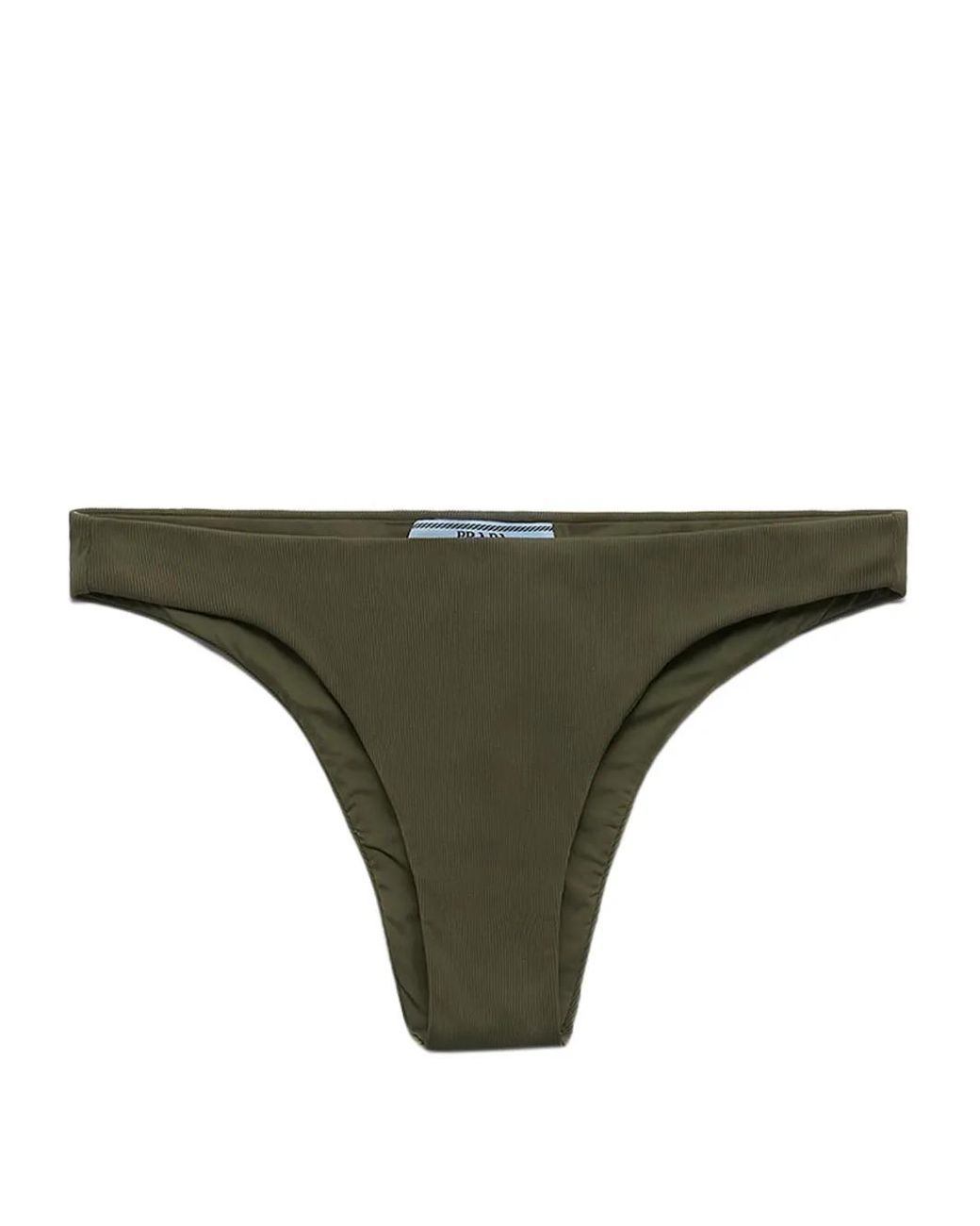 Prada Natural Fine-Ribbed Bikini Bottom