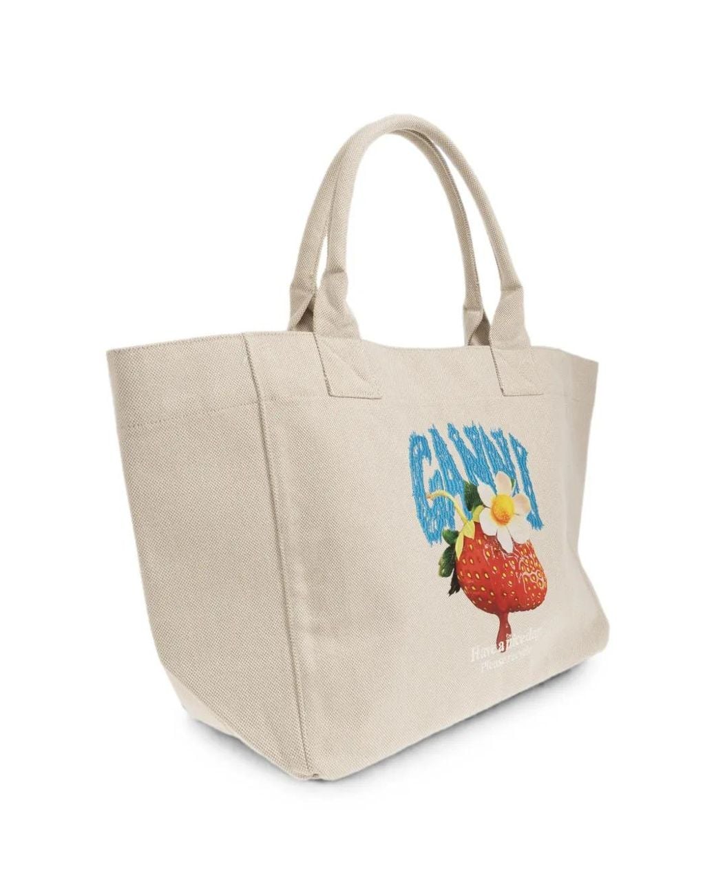 Ganni Natural Cotton Tote Bag