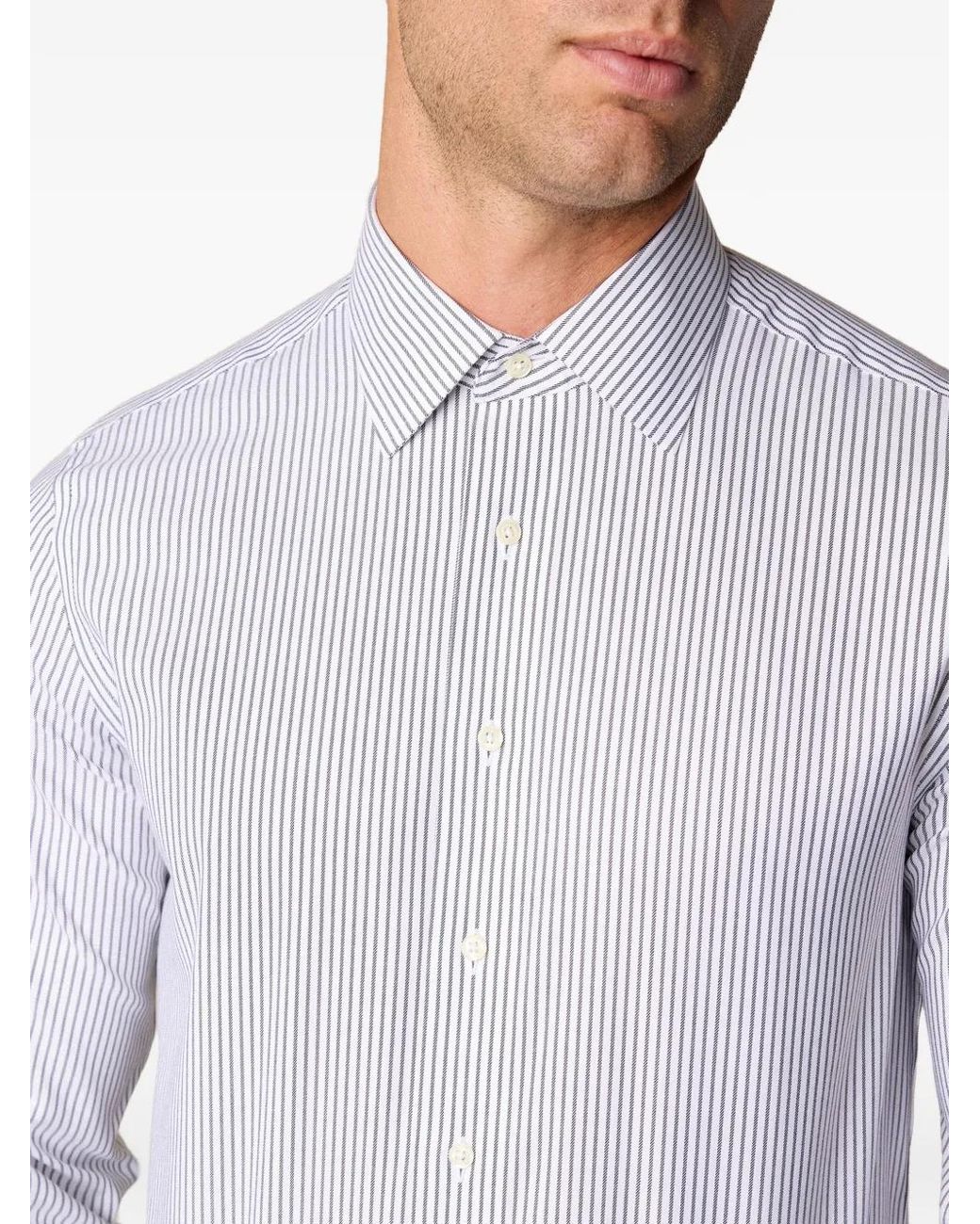 Brooks Brothers Blue Striped Twill Shirt for men