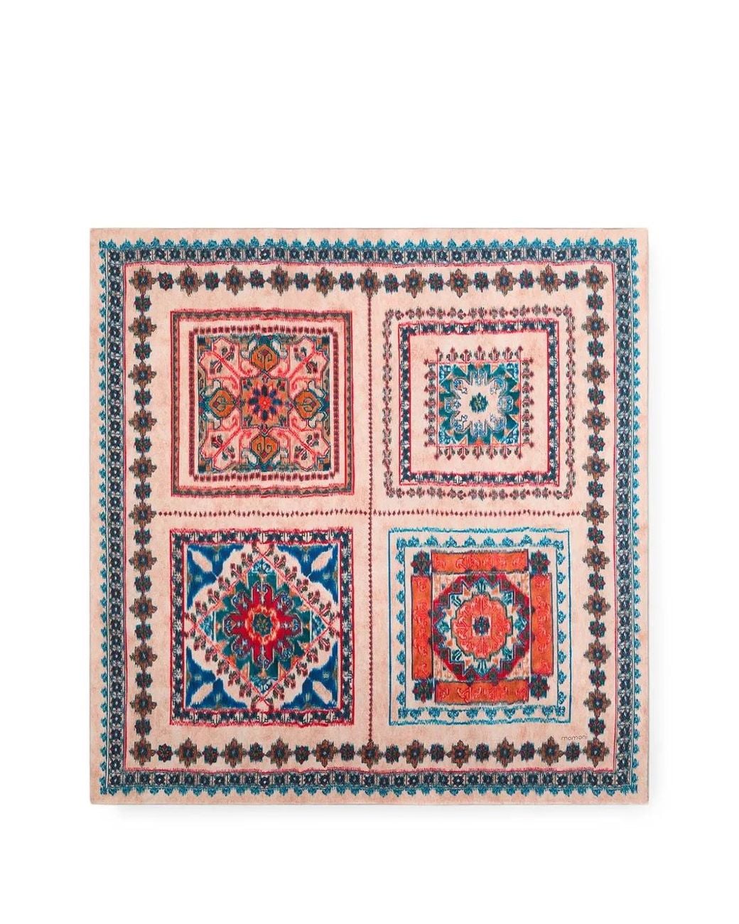 Momoní Red Nipponia Printed Silk Scarf