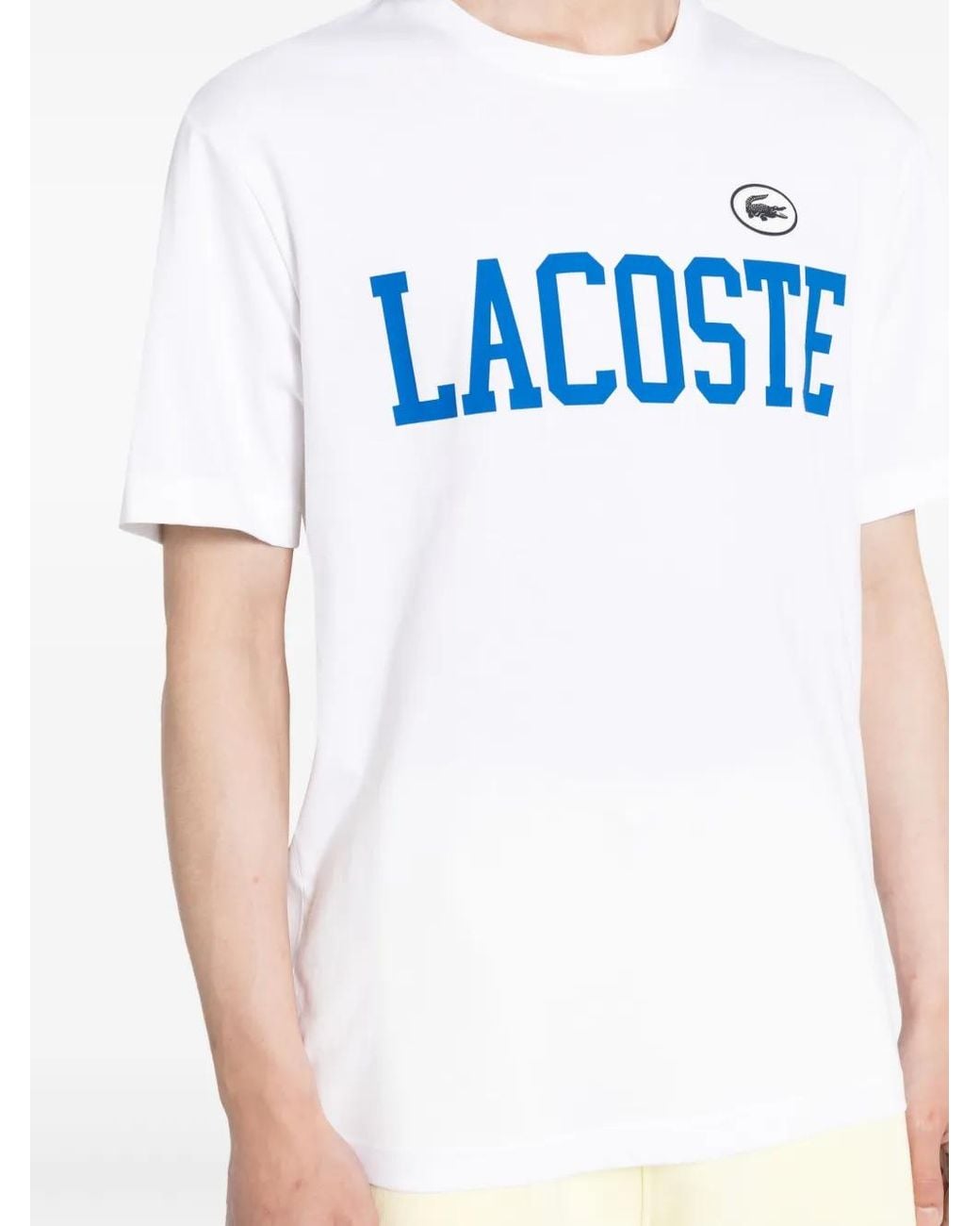 Lacoste Blue Logo-Print Cotton T-Shirt for men
