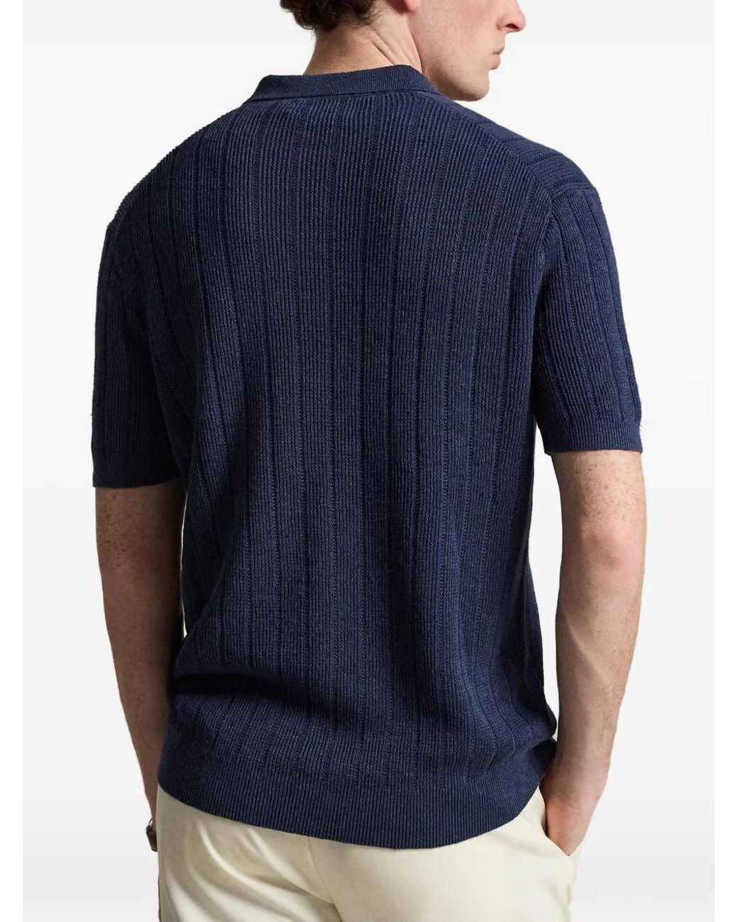 Polo Ralph Lauren Blue Johnny Ribbed T-Shirt for men