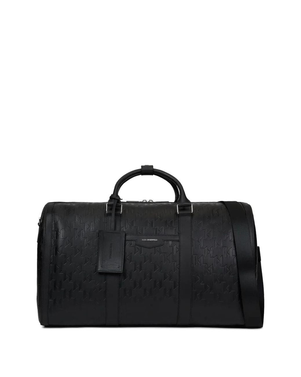 Karl Lagerfeld Black K/Loom Leather Duffle Bag for men