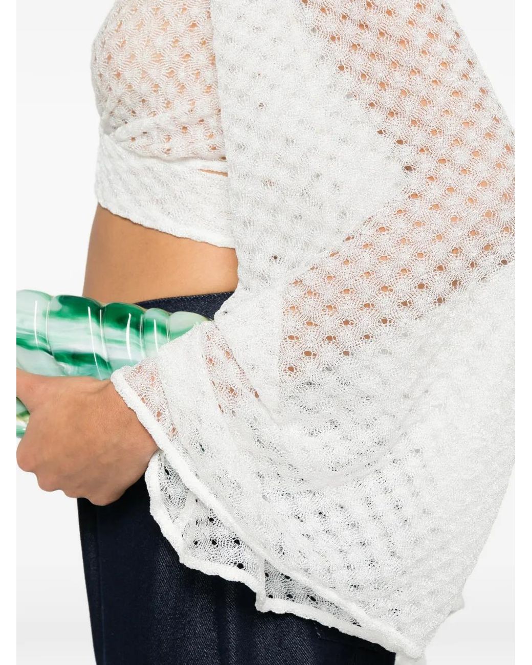Missoni Wikkeltop Van Lamé Viscose Met Raschel Afwerking in het White