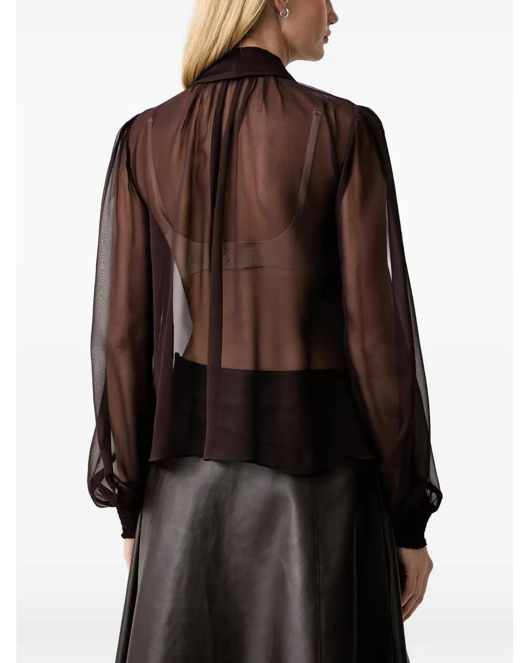 retroféte Black Hasli Sheer Shirt