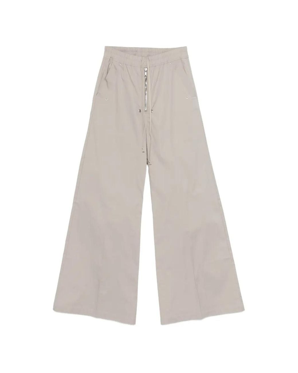 Rick Owens White Zip Trousers for men