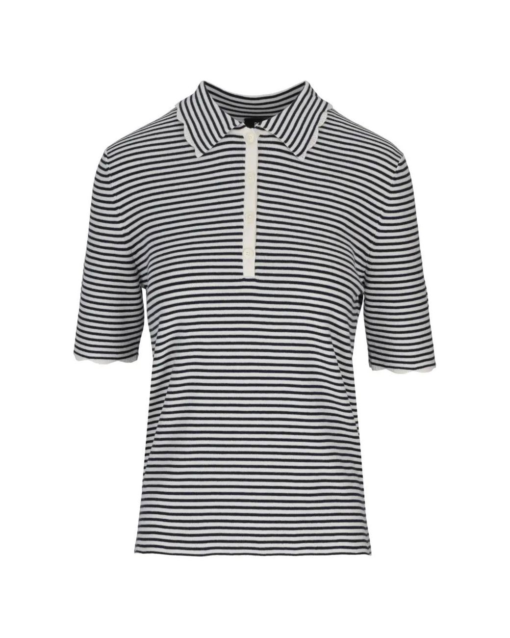 Paul Smith White Knitted Stripe Polo