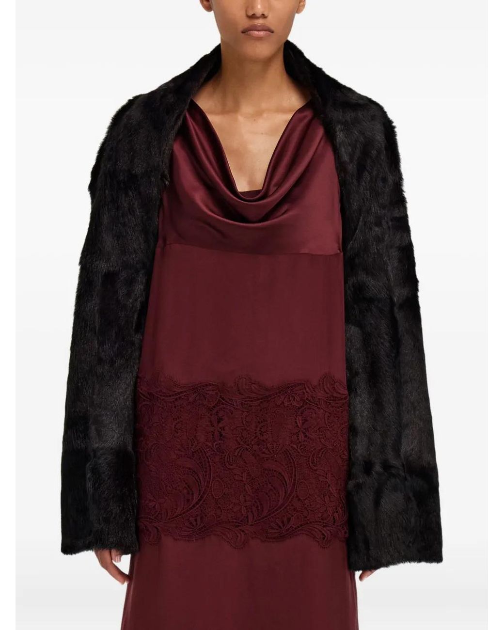 Ferragamo Black Shearling Coat