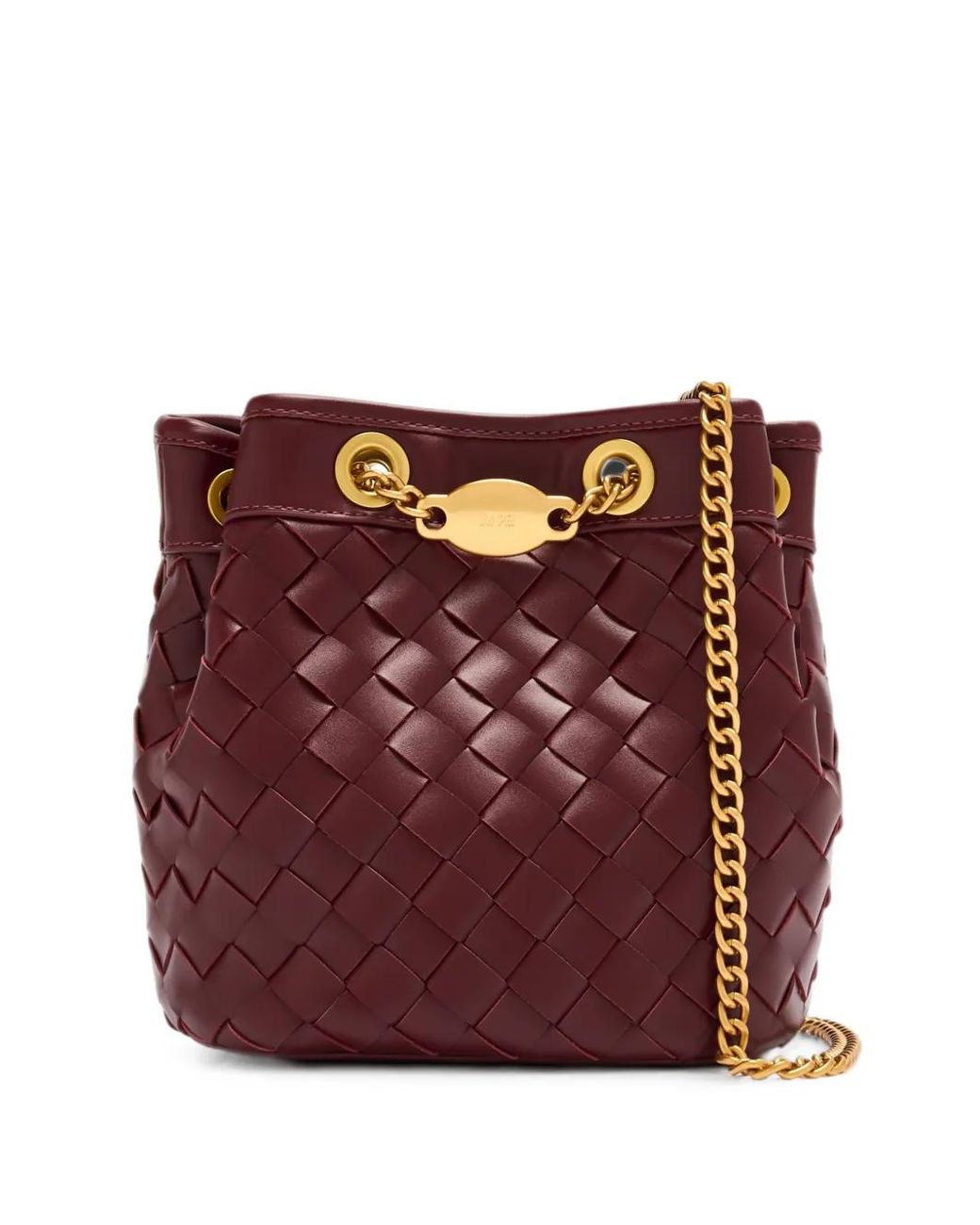 JW PEI Purple Yara Woven Leather Bucket Bag