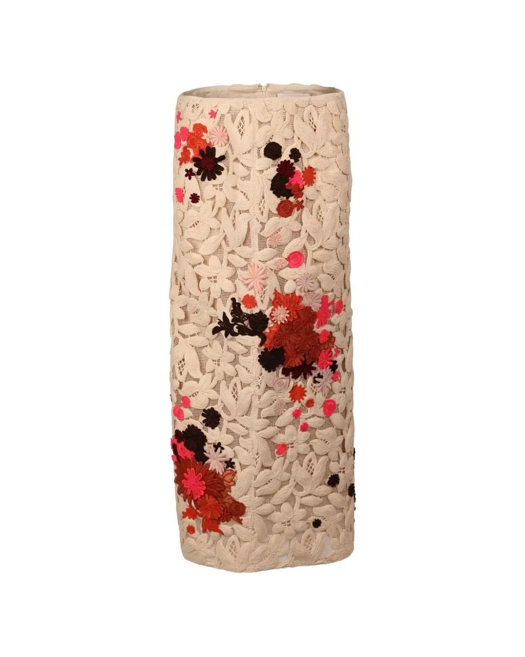 Valentino Garavani White Floral Lace Midi Skirt
