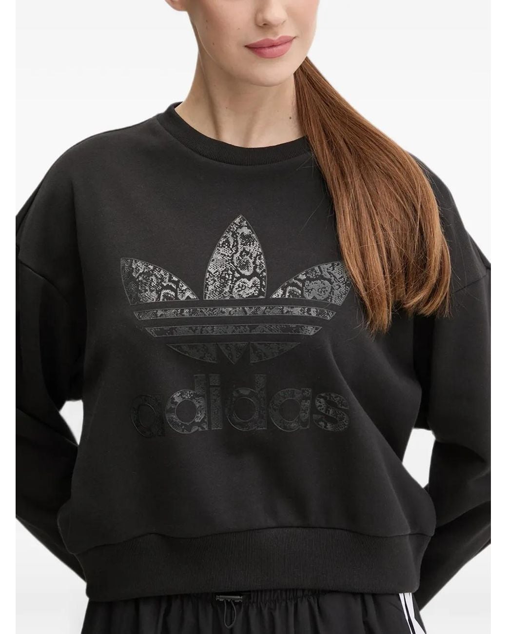 Adidas Black Logo-Detail Sweatshirt