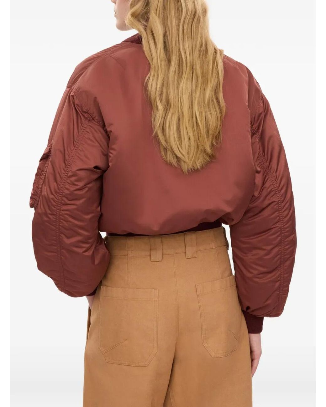 Chloé Red Nylon Bomber Jacket