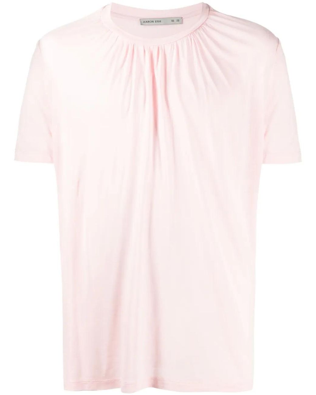 AARON ESH Pink Ruched-Detail Short-Sleeve T-Shirt for men