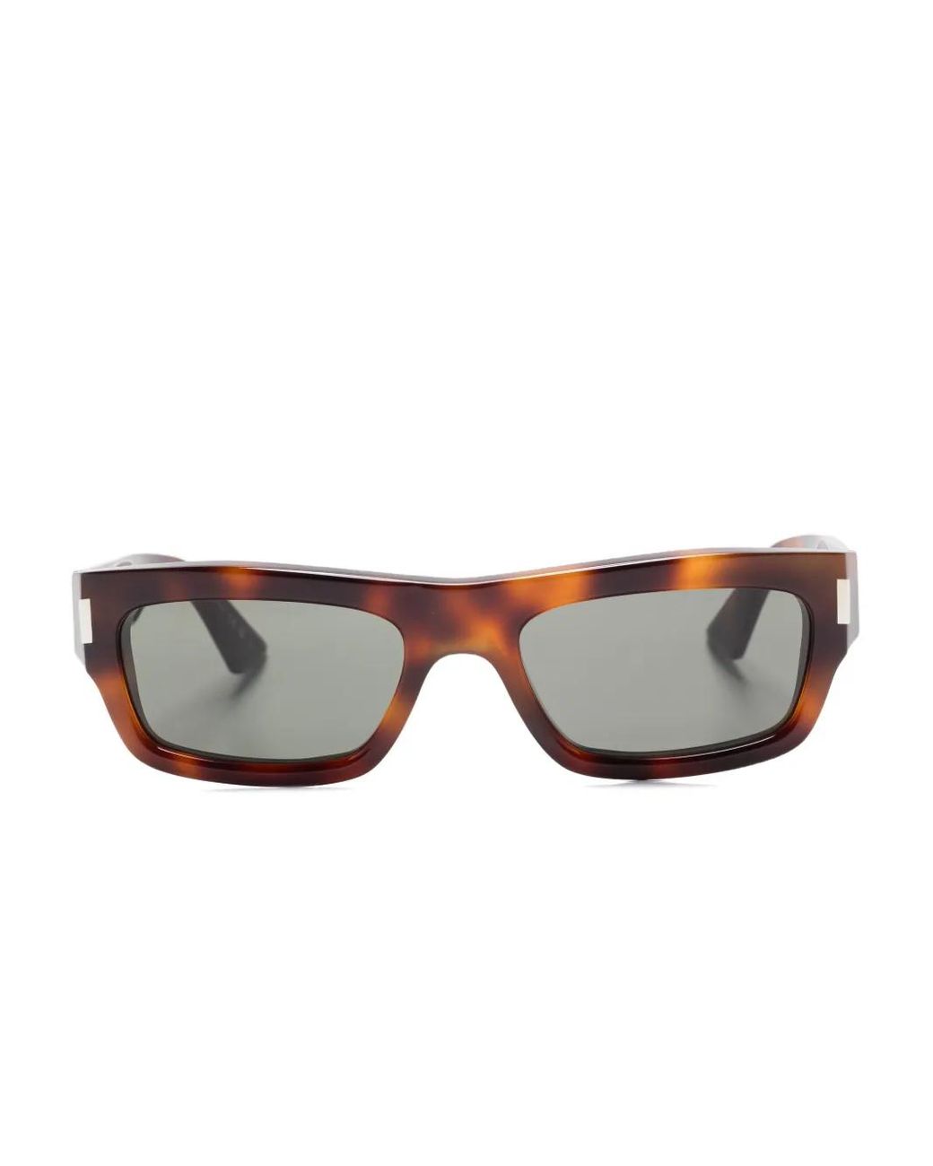 Saint Laurent Brown Rectangle-Frame Sunglasses