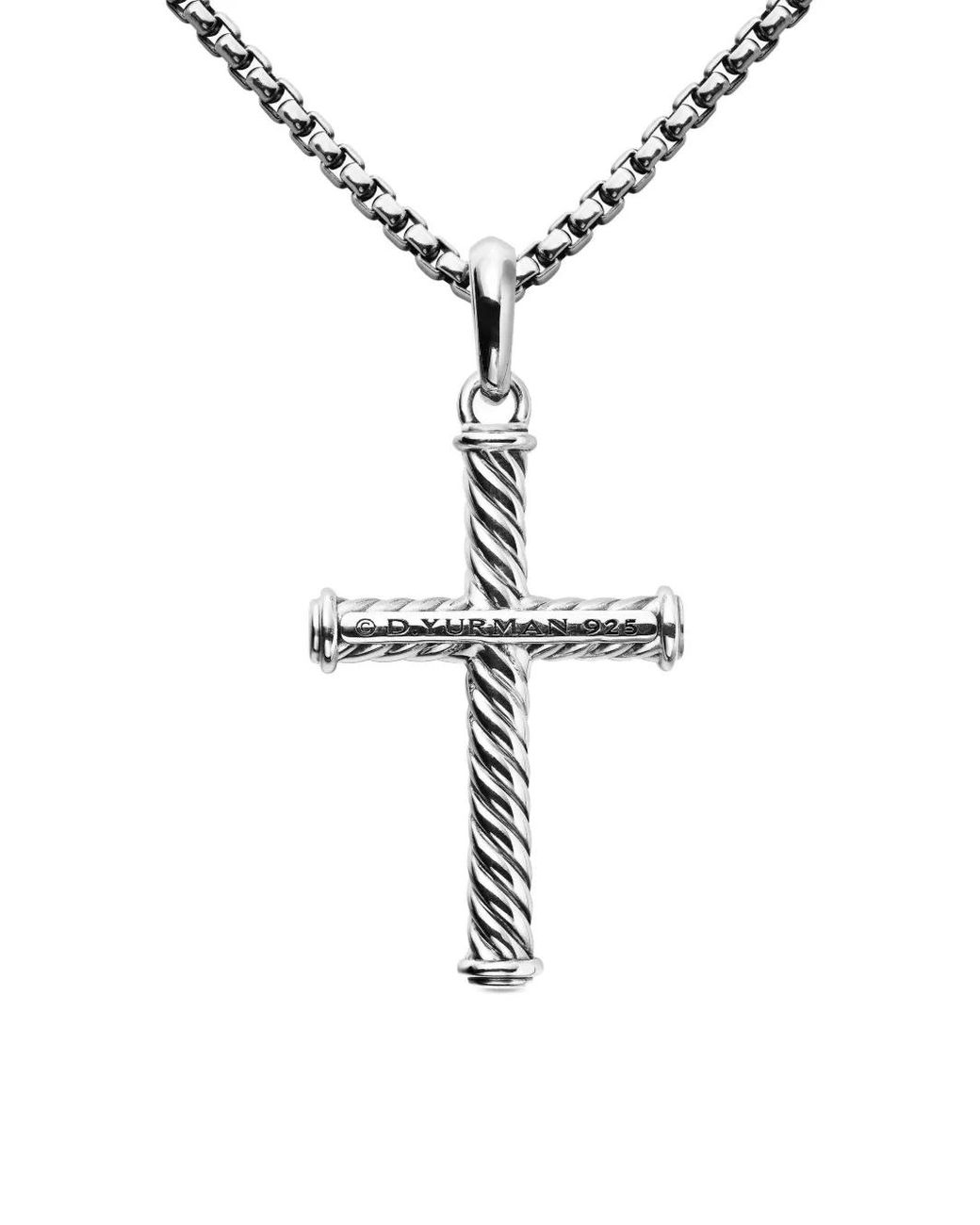 David Yurman Metallic Sterling Cable Cross Pendant (35Mm) for men