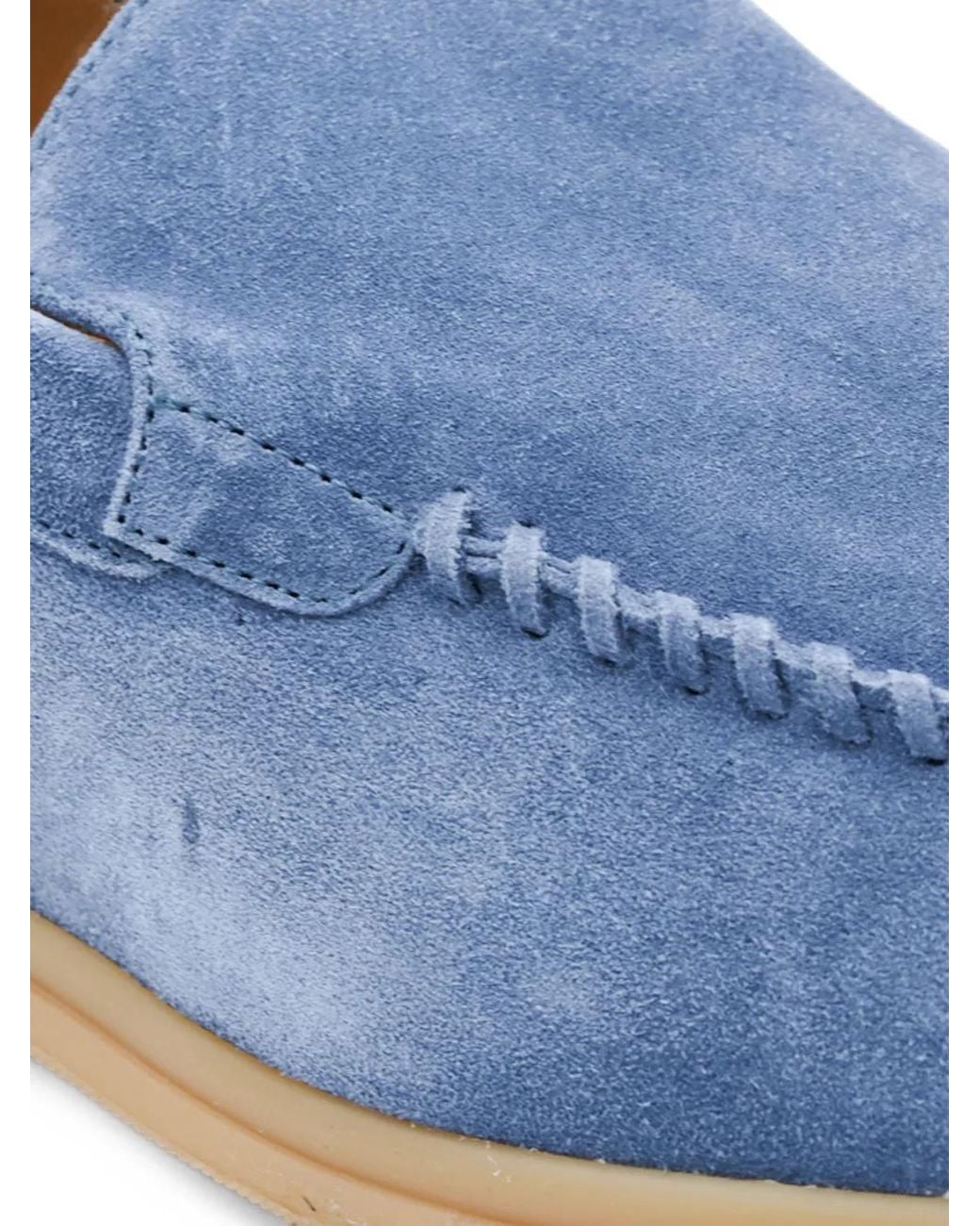 Eleventy Blue Suede Slip-On Loafers for men