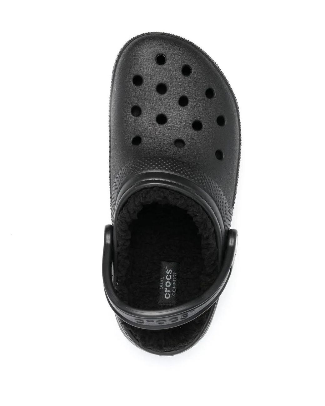 CROCSTM Black Baya Fleece-Lined Mules