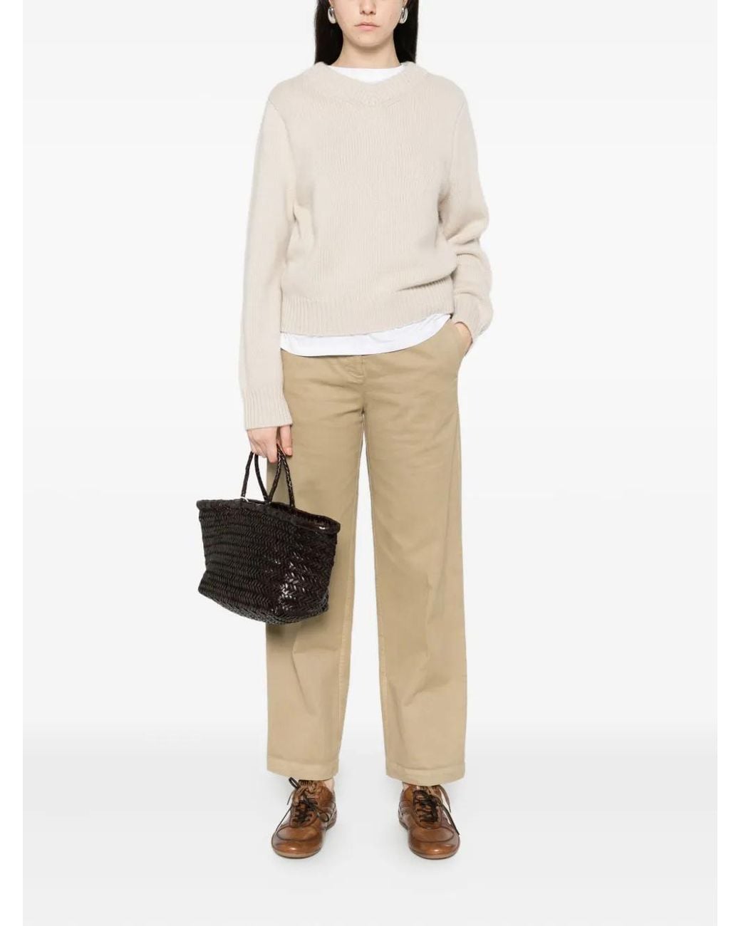Aspesi Natural Pantalon Évasé À Boutonnière