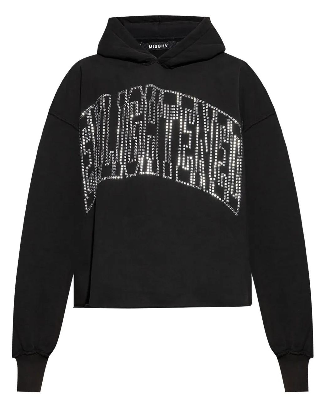 M I S B H V Black Enlighted Cropped Hoodie for men