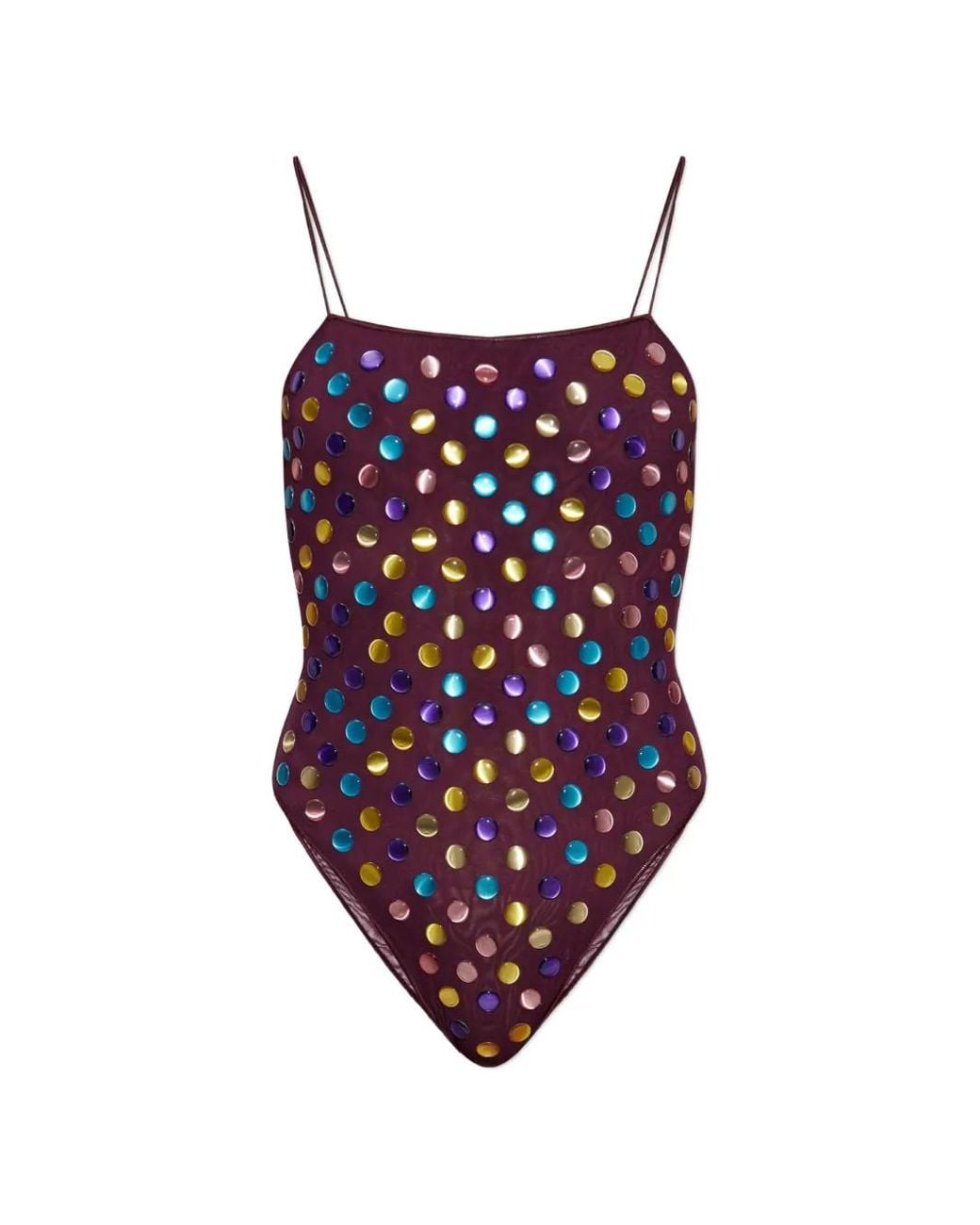 Oseree Red Bubble Maillot Swimsuit