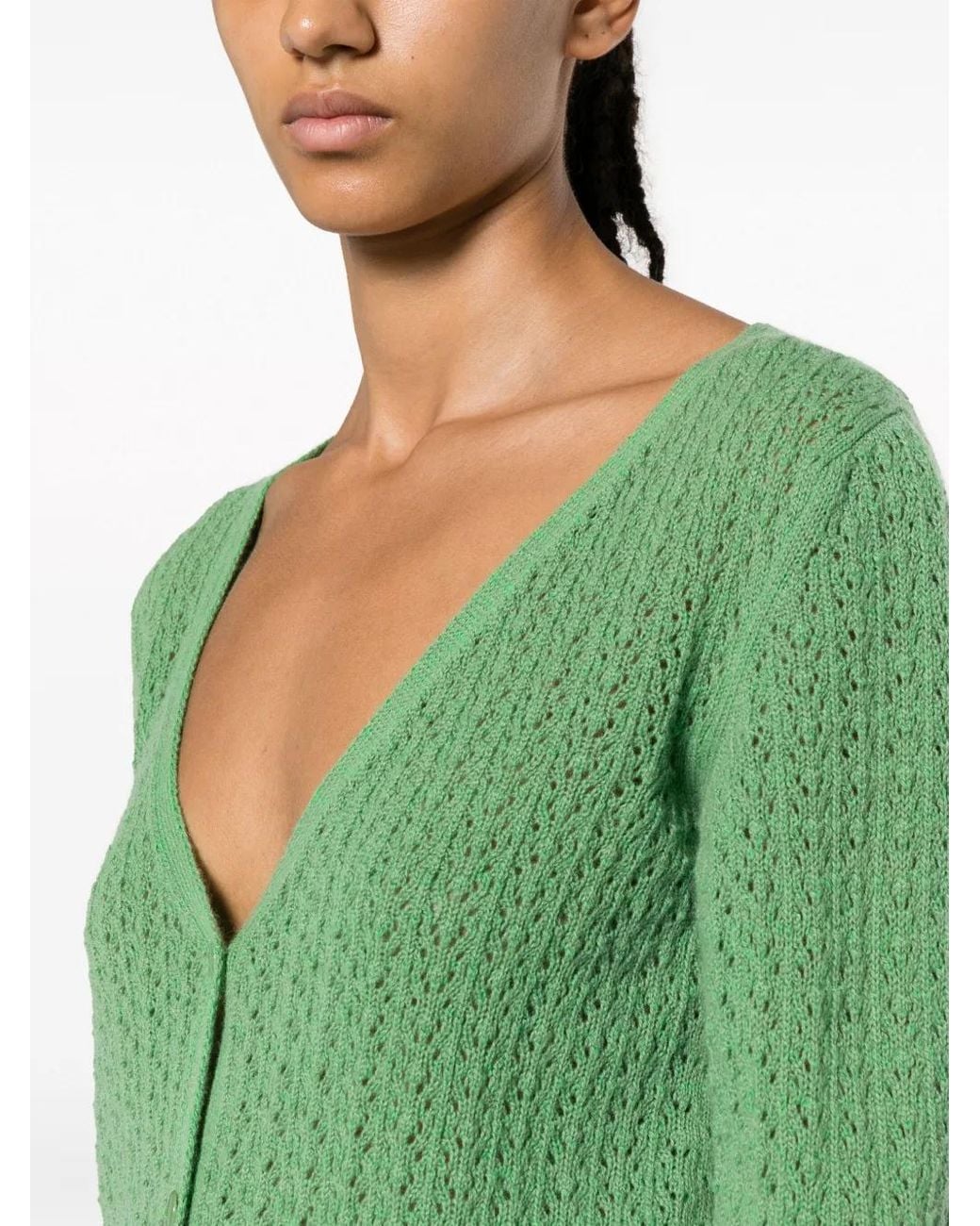 Barrie Green V-Neck Cashmere Cardigan
