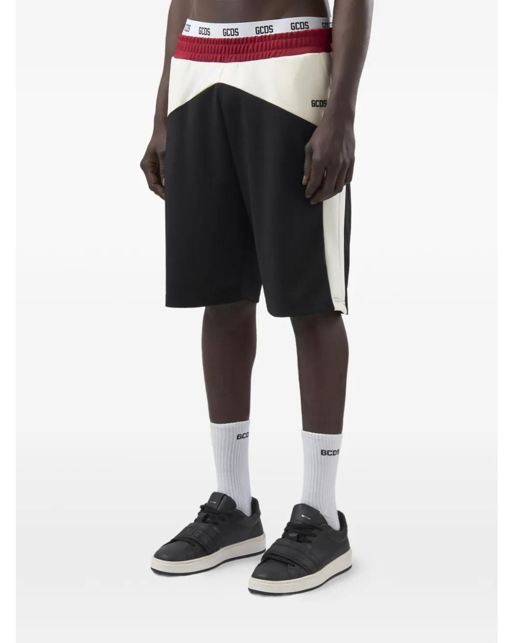 Gcds Black Color-Block Track Shorts for men