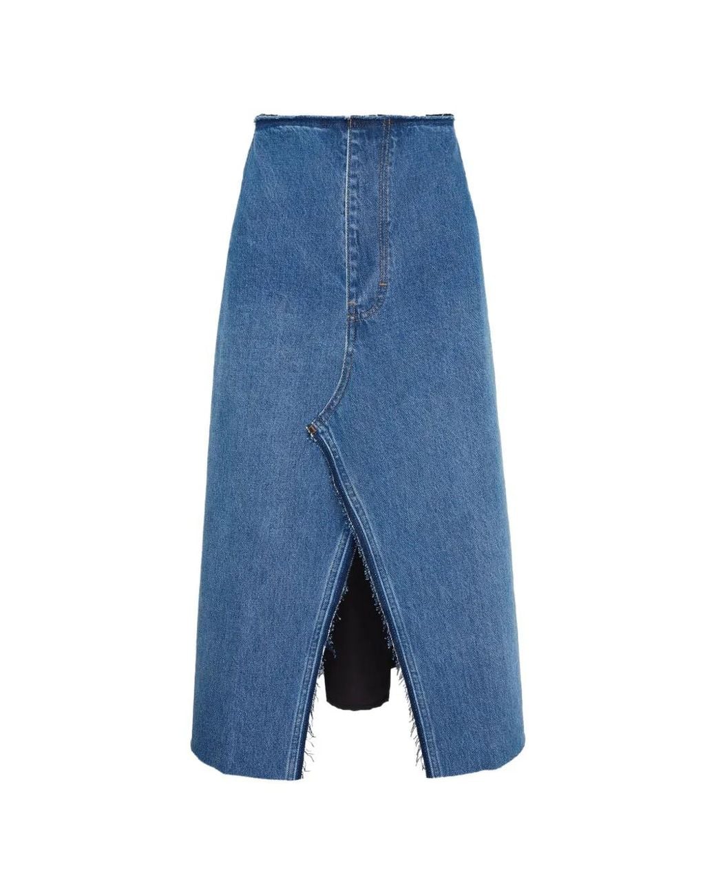 Litkovskaya Blue Split-Front Midi Skirt