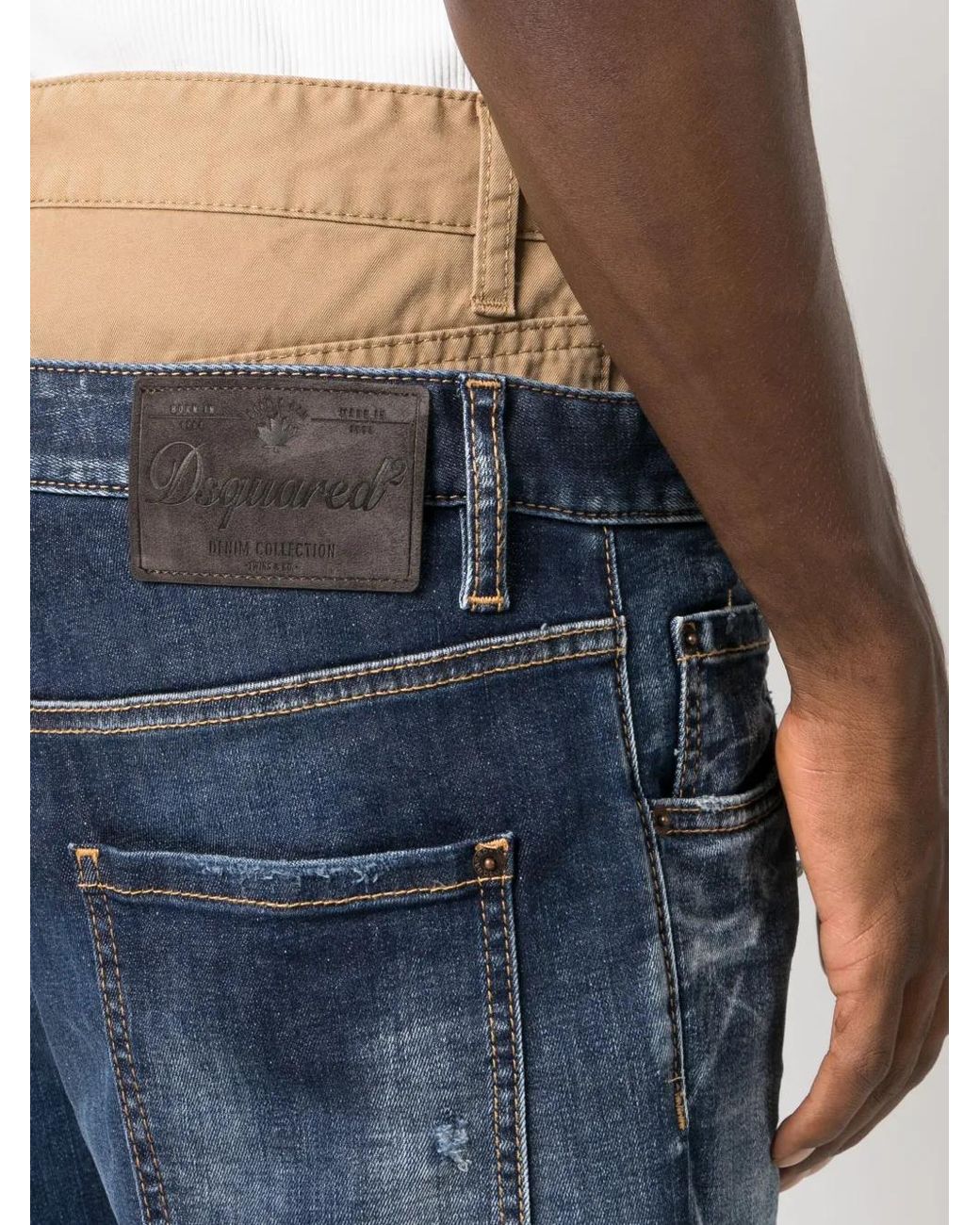 DSquared² Blue Twin Pack Layered Loose Jeans for men