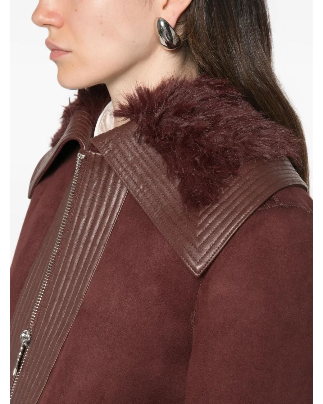 Patrizia Pepe Red Faux-Fur Jacket